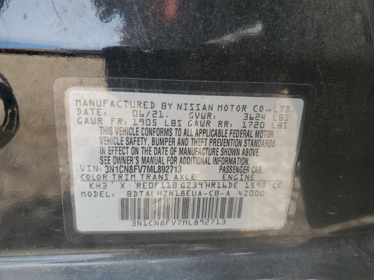 2021 NISSAN VERSA SR photo 34