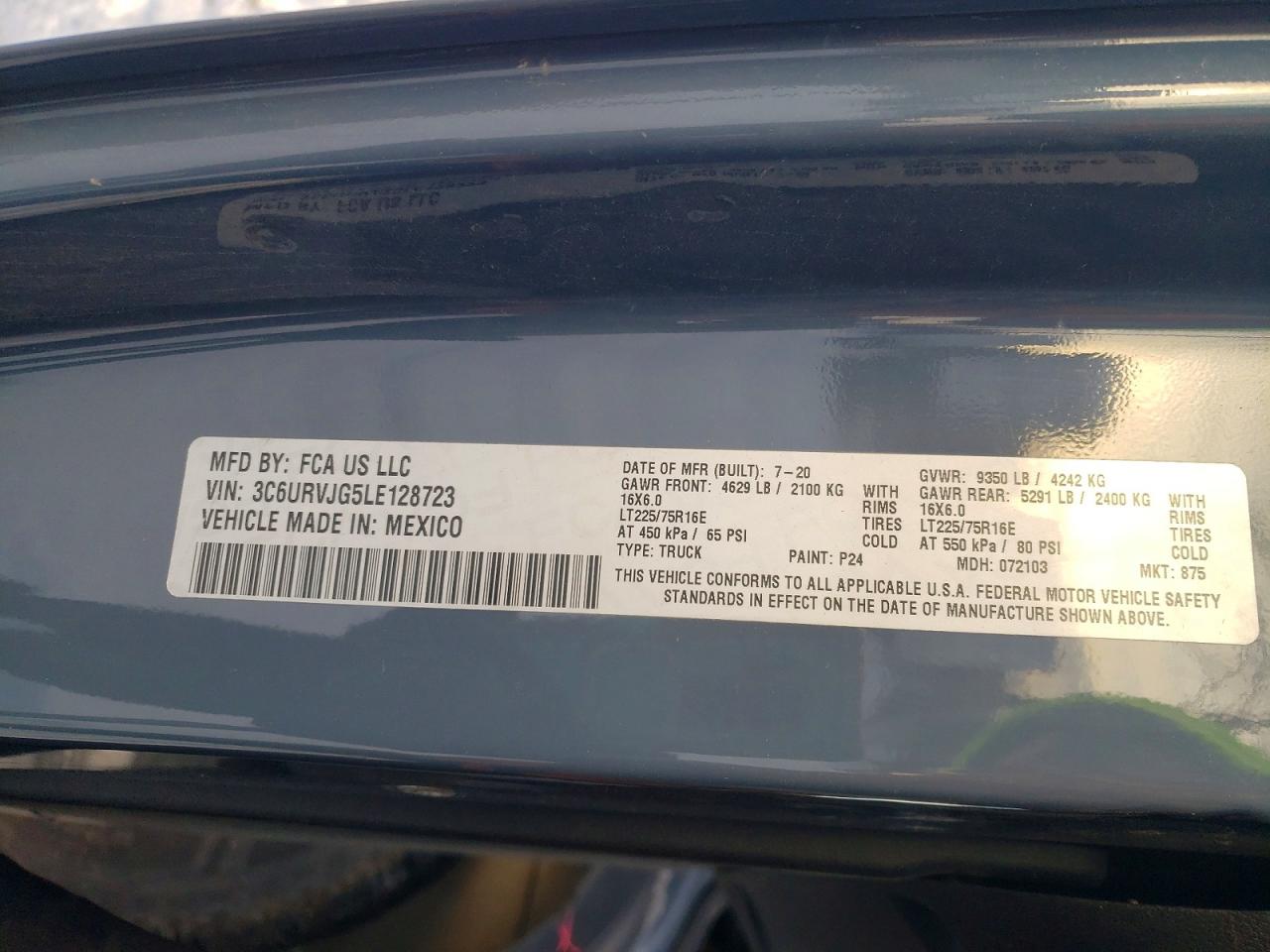 2020 RAM PROMASTER 3500 DELIVERY VAN photo 13