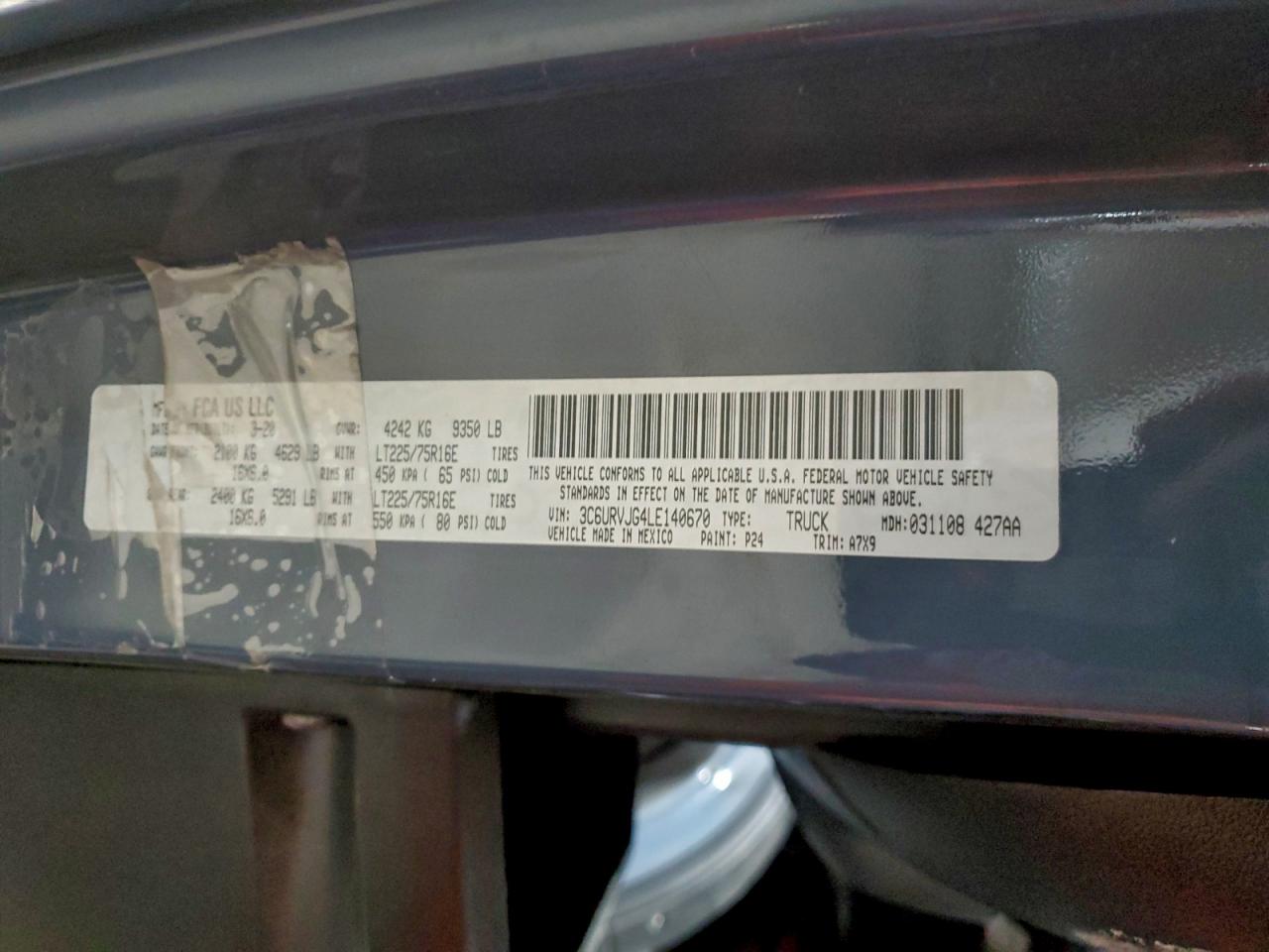 2020 RAM PROMASTER 3500 3500 HIGH photo 13