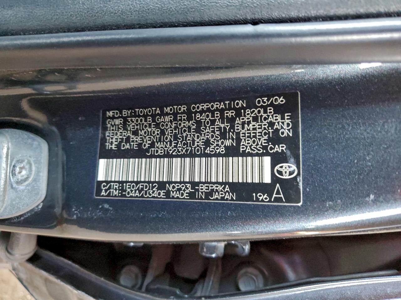 2007 TOYOTA YARIS photo 13