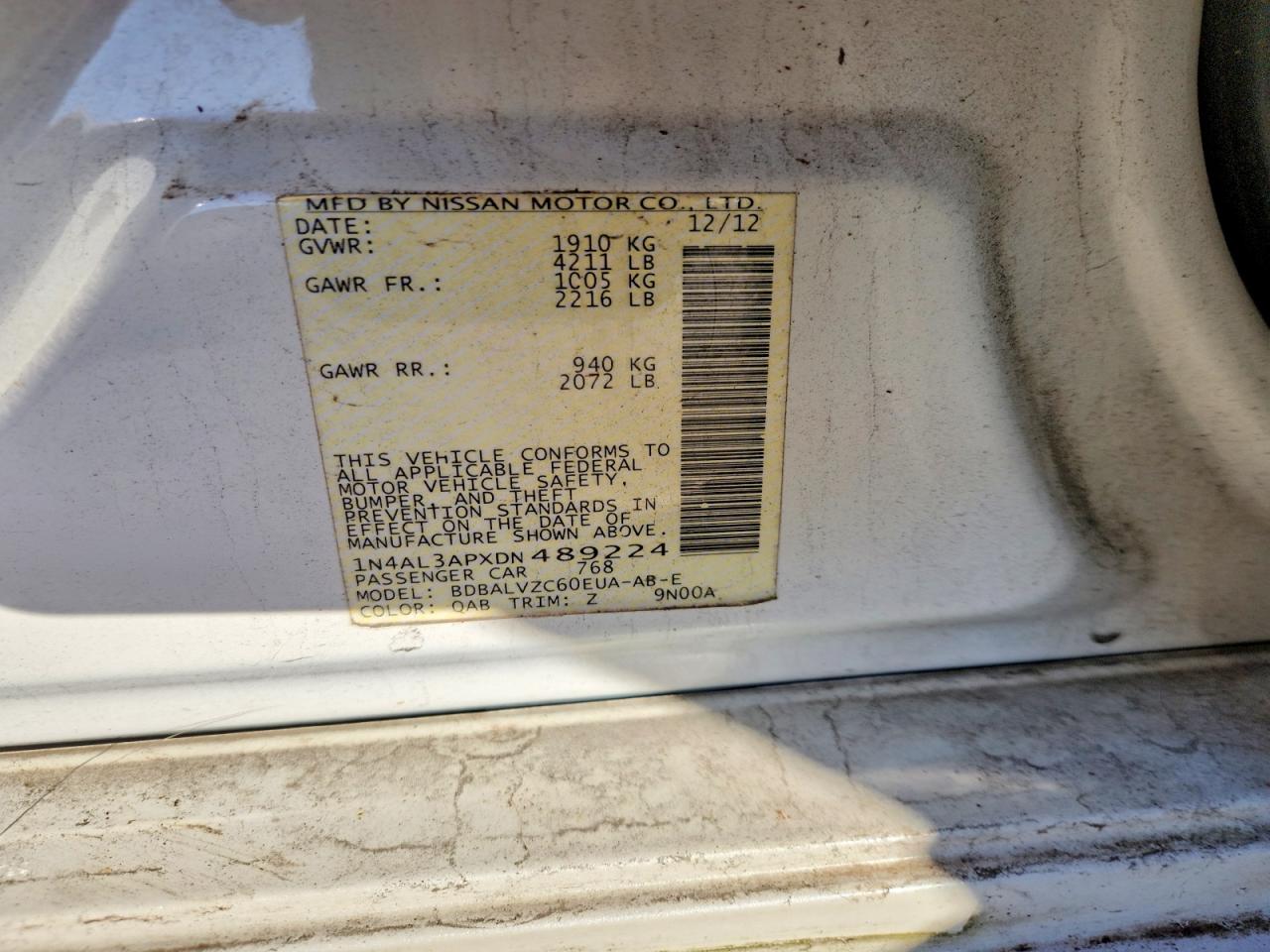 2013 NISSAN ALTIMA 2.5 photo 12