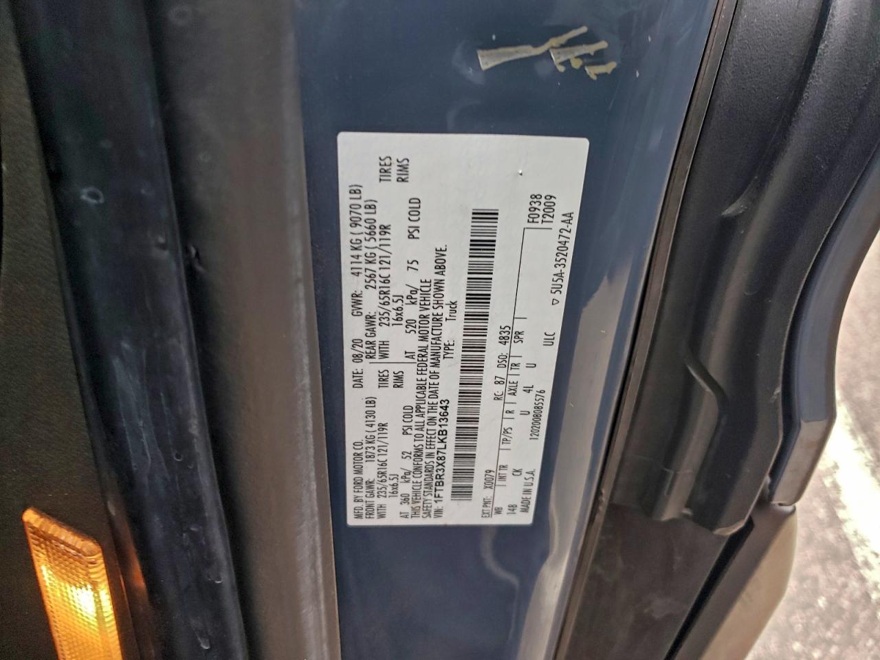 2020 FORD TRANSIT T-250 photo 12
