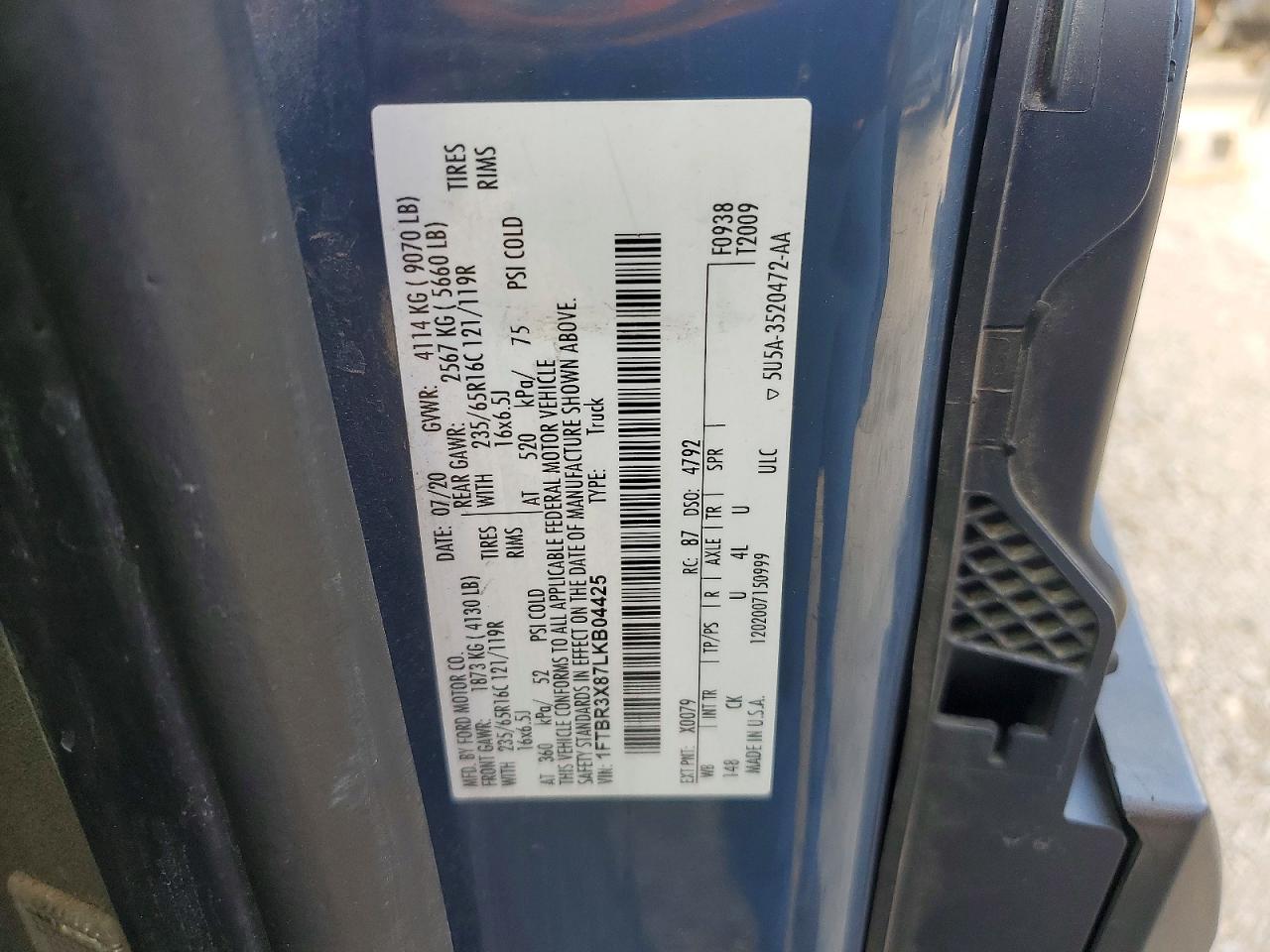 2020 FORD TRANSIT T-250 photo 12