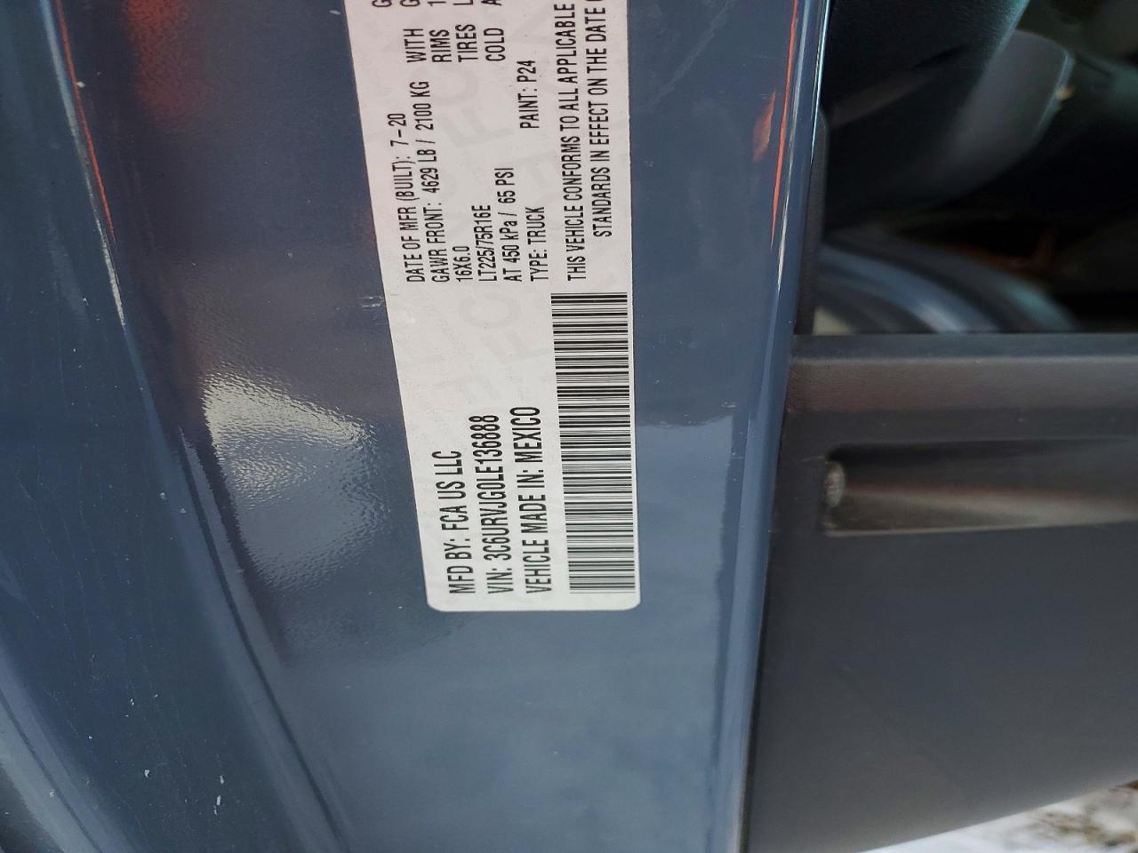 2020 RAM PROMASTER 3500 DELIVERY VAN photo 13