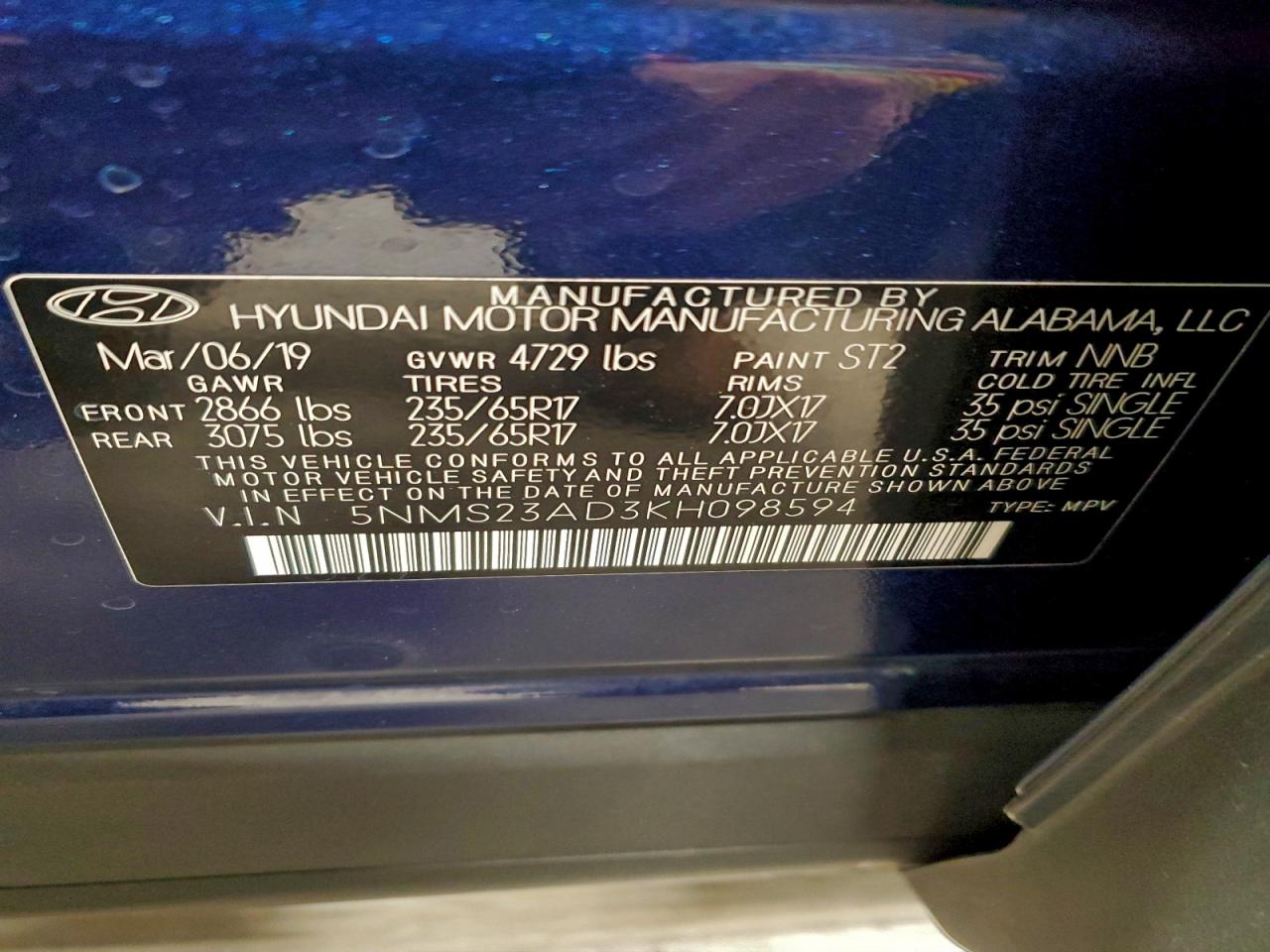 2019 HYUNDAI SANTA FE SE photo 13