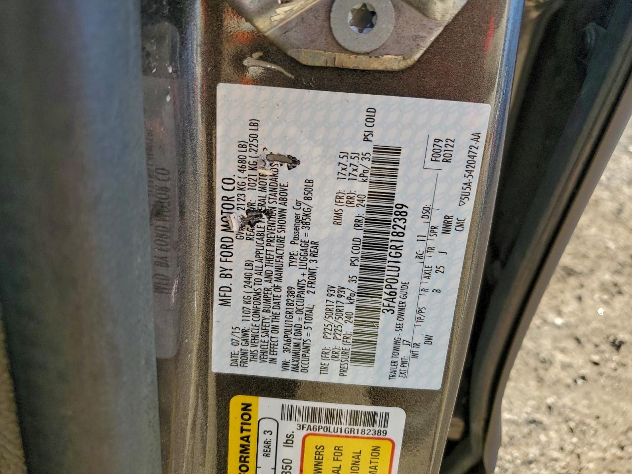 2016 FORD FUSION SE HYBRID photo 12