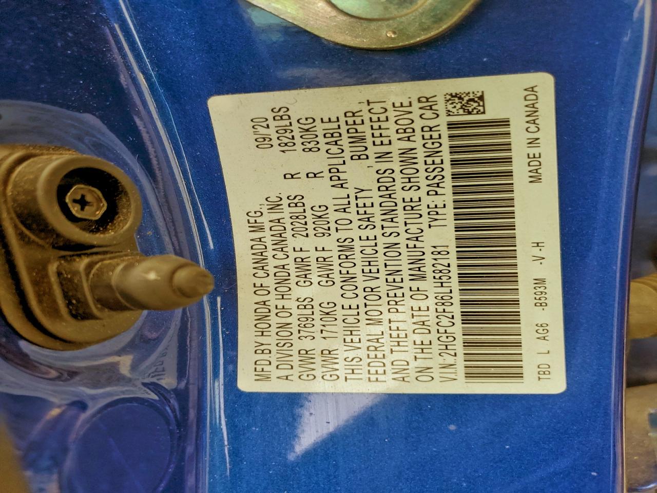 2020 HONDA CIVIC SPORT photo 12