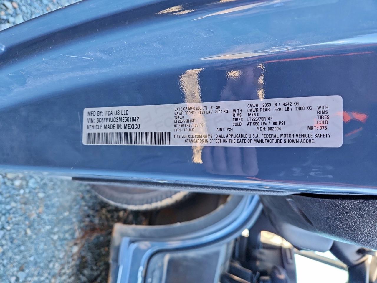 2021 RAM PROMASTER 3500 DELIVERY VAN photo 13