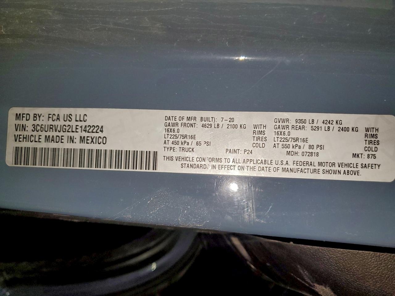 2020 RAM PROMASTER 3500 3500 HIGH photo 13