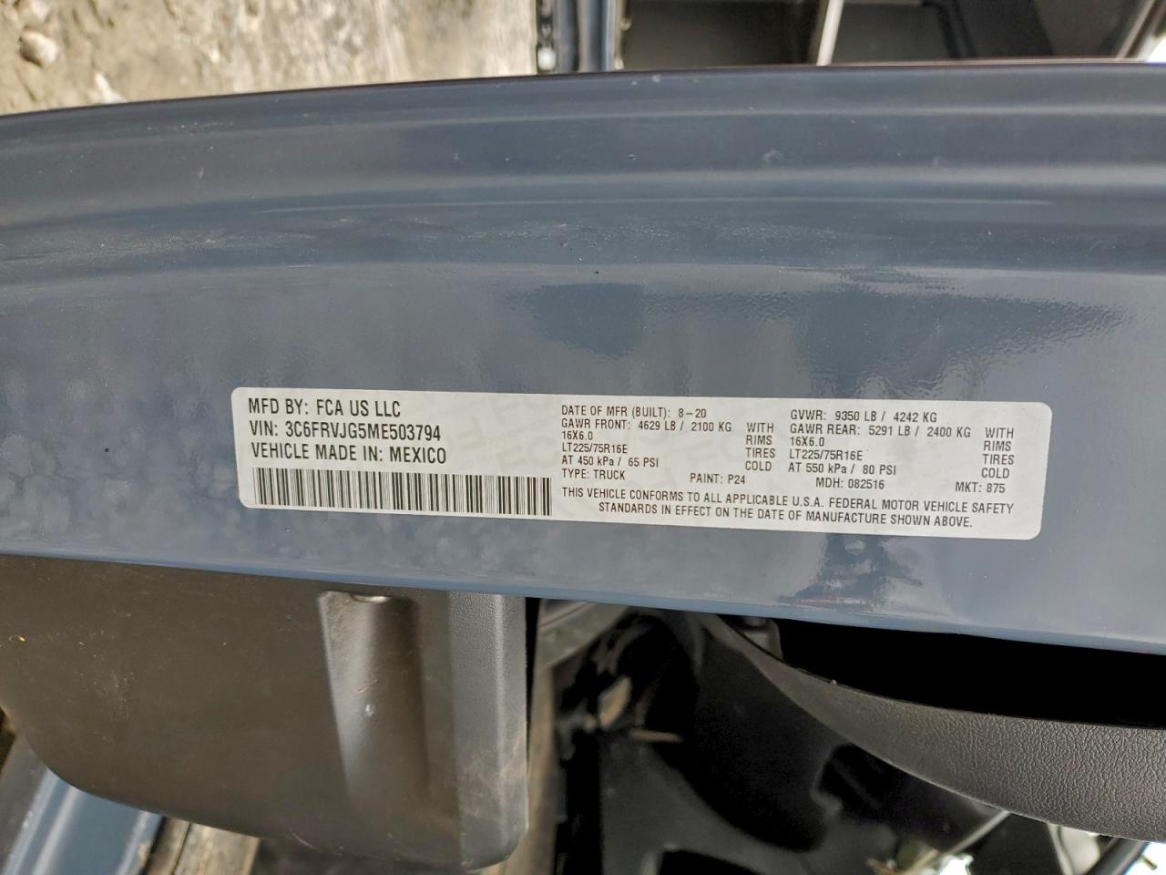 2021 RAM PROMASTER 3500 DELIVERY VAN photo 12