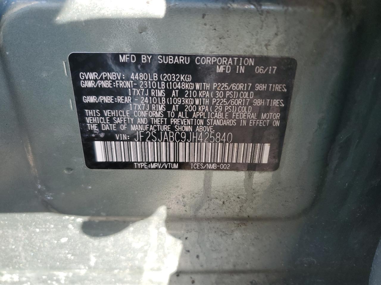 2018 SUBARU FORESTER 2.5I photo 13