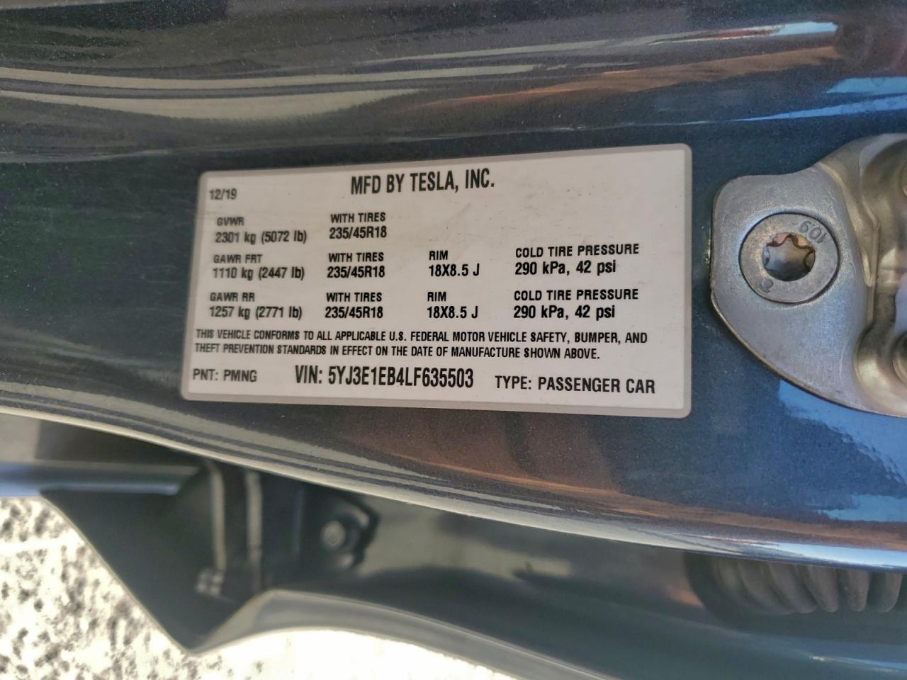 2020 TESLA MODEL 3 photo 12