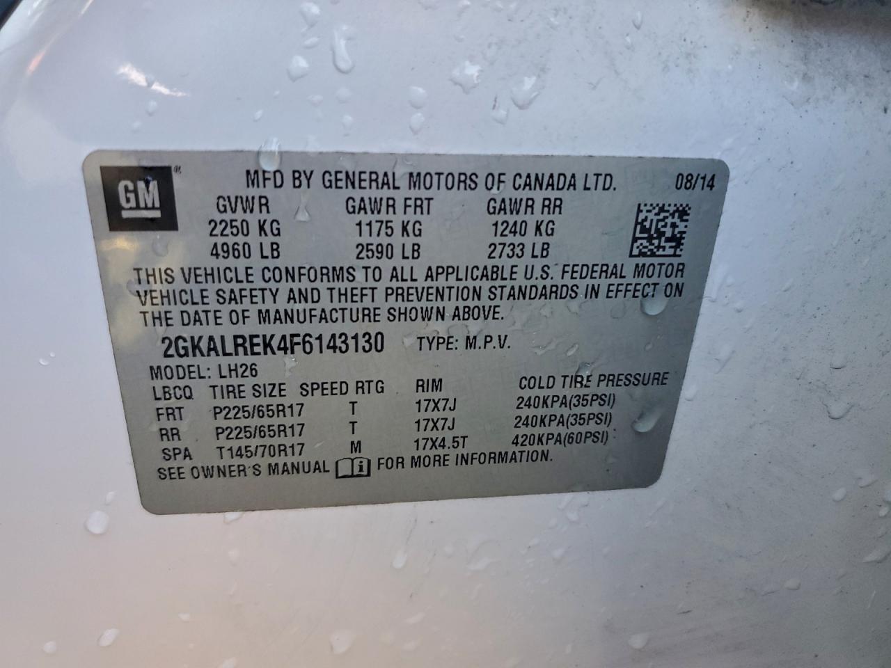 2015 GMC TERRAIN SLE photo 13