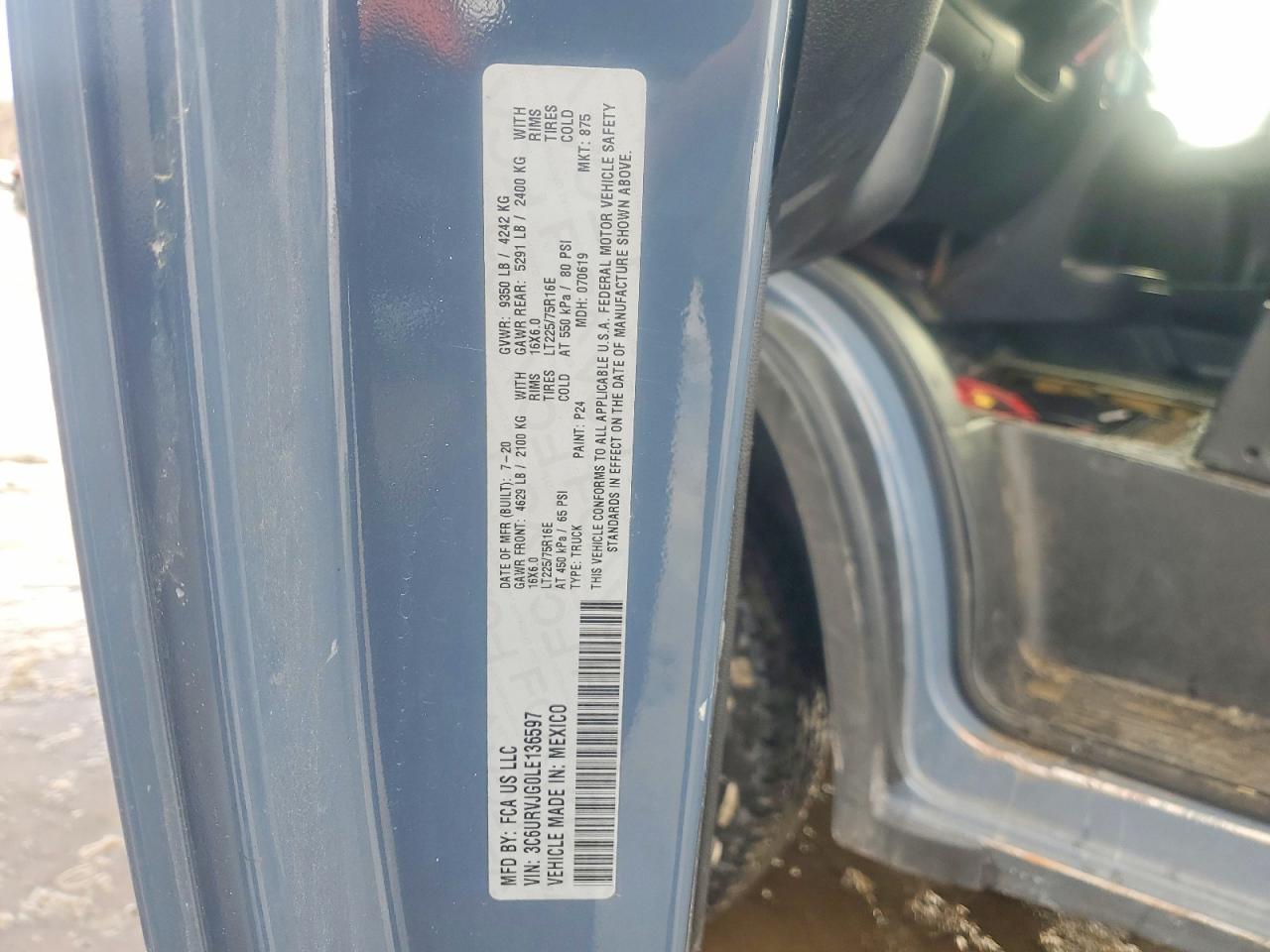 2020 RAM PROMASTER 3500 3500 HIGH photo 12