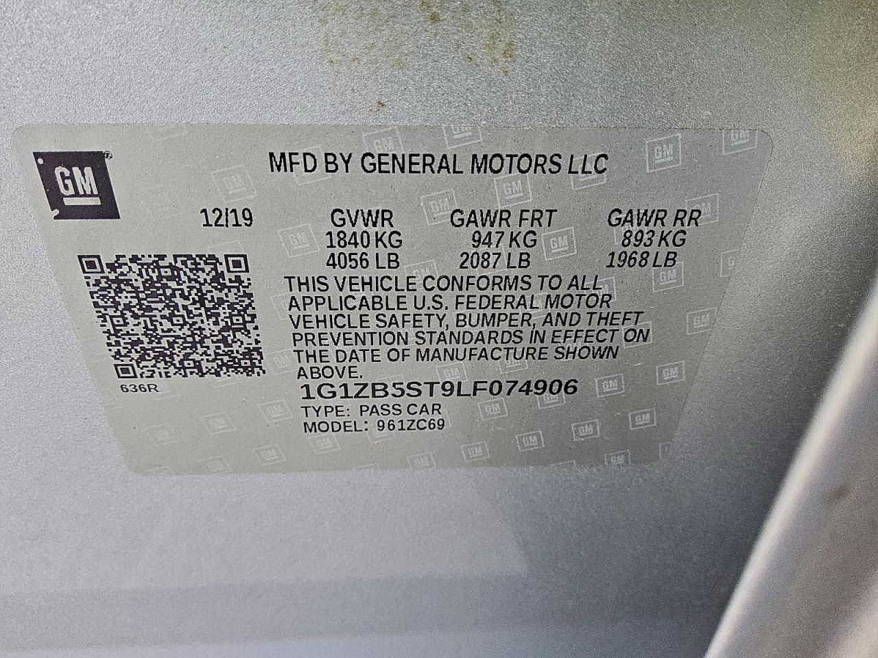 2020 CHEVROLET MALIBU LS photo 12