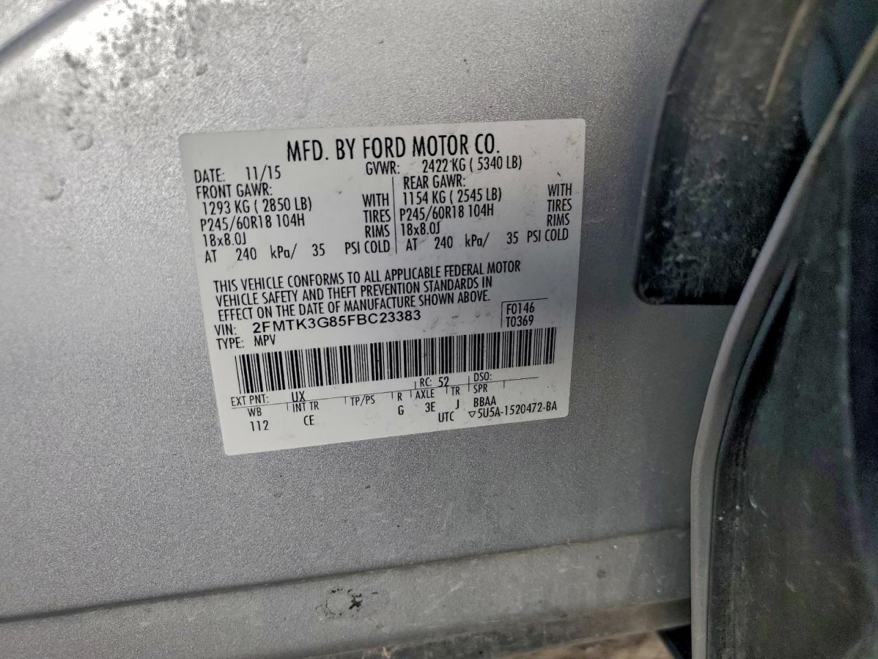 2015 FORD EDGE SE photo 25