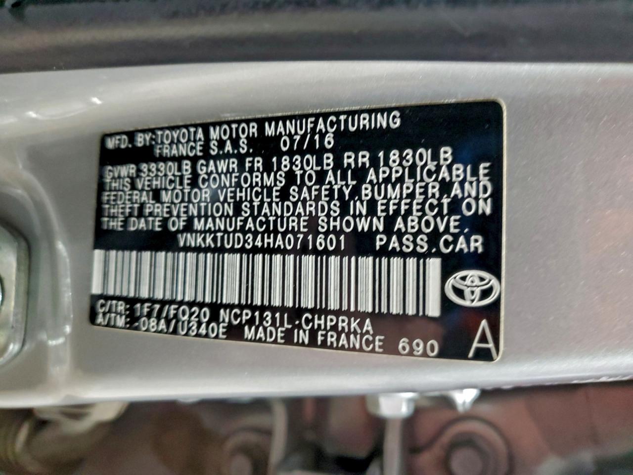 2017 TOYOTA YARIS L photo 27