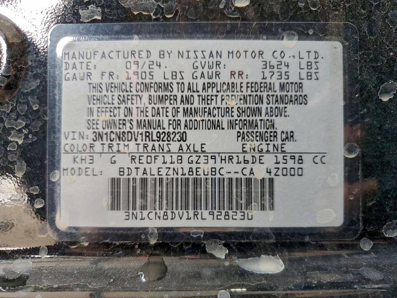 2024 NISSAN VERSA S photo 13