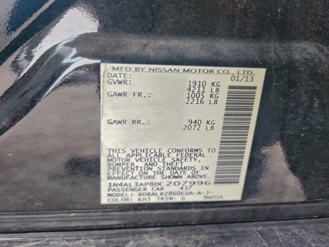 2013 NISSAN ALTIMA 2.5 photo 12
