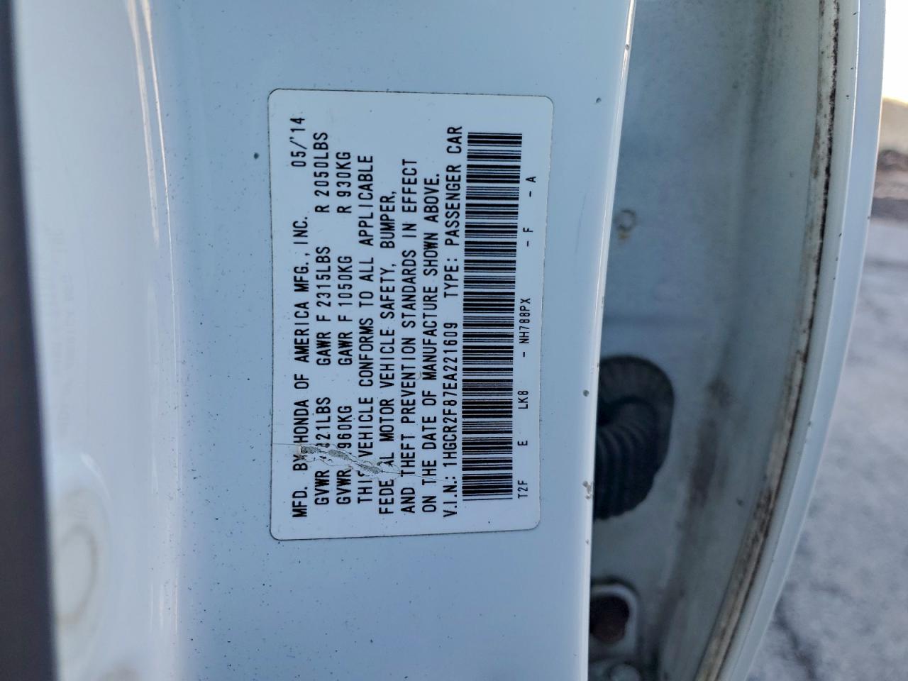 2014 HONDA ACCORD EXL photo 12
