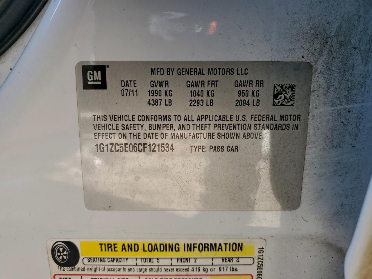 2012 CHEVROLET MALIBU 1LT photo 13