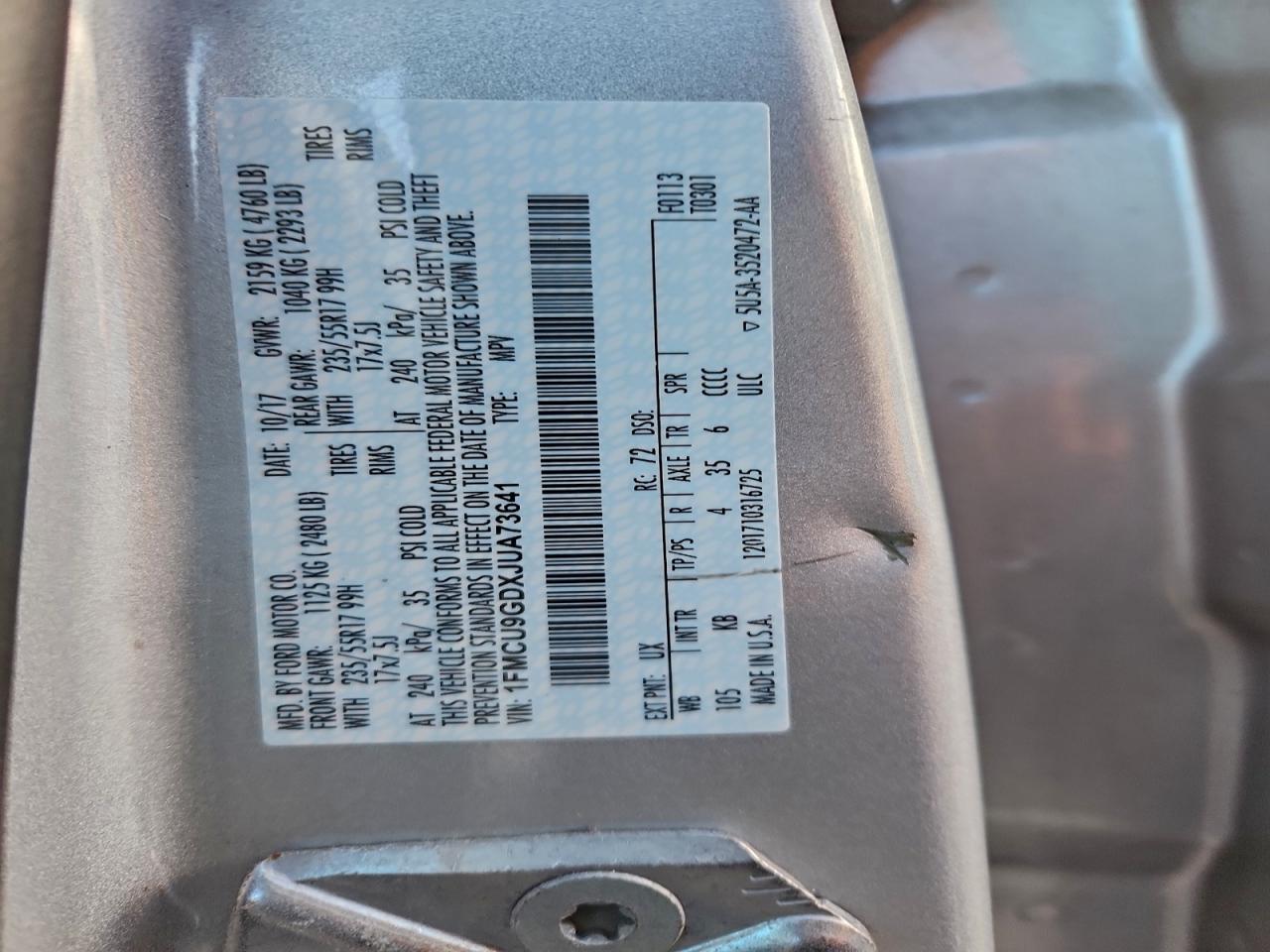 2018 FORD ESCAPE SE photo 13