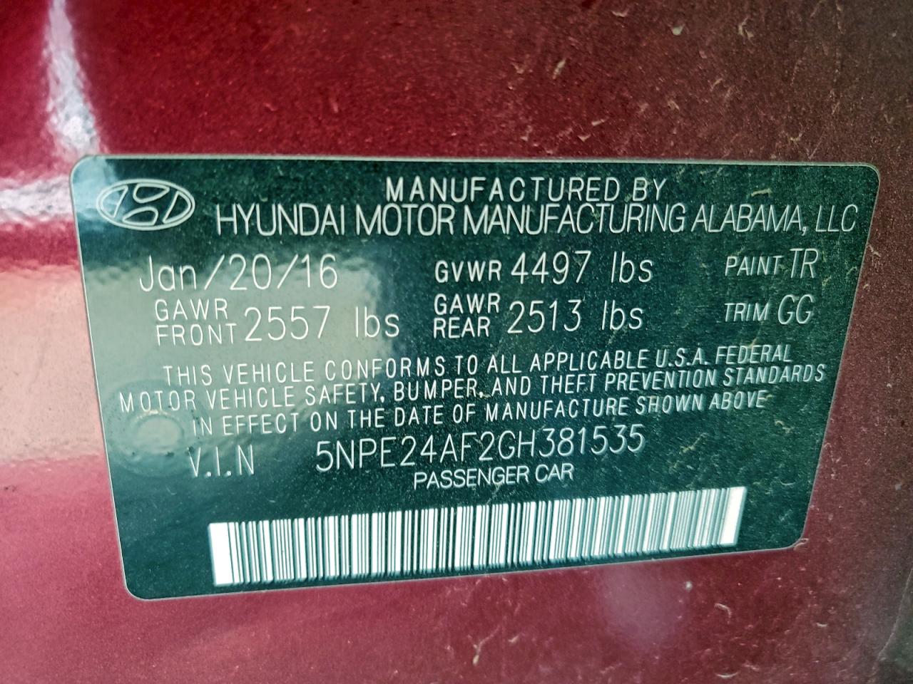 2016 HYUNDAI SONATA SE photo 13