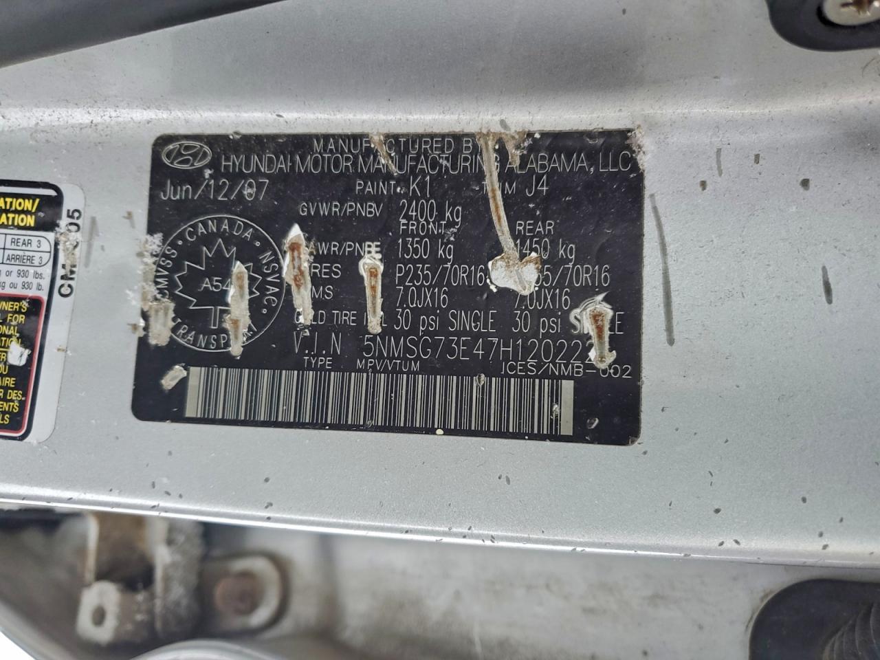2007 HYUNDAI SANTA FE GL photo 13