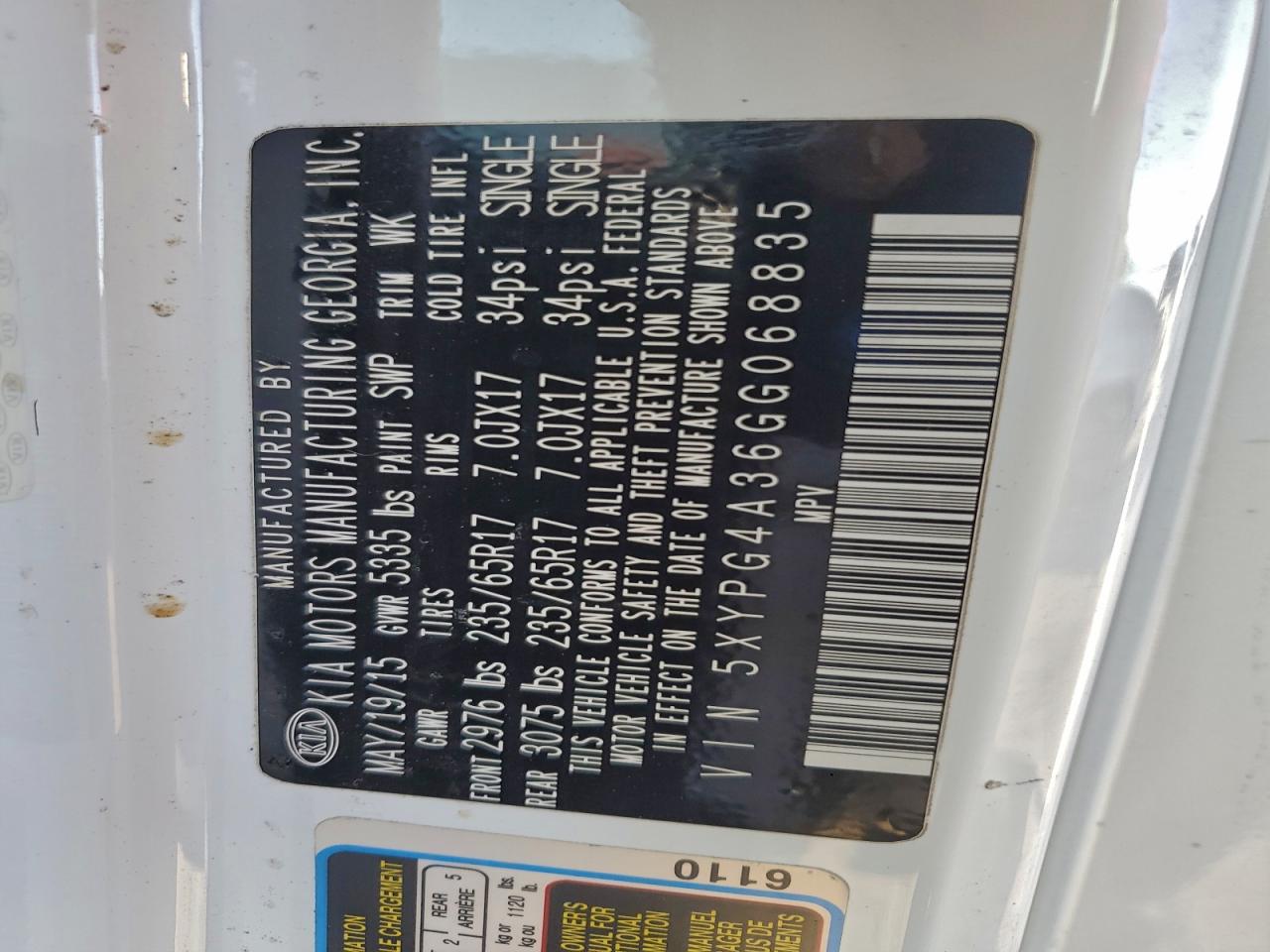 2016 KIA SORENTO LX photo 12