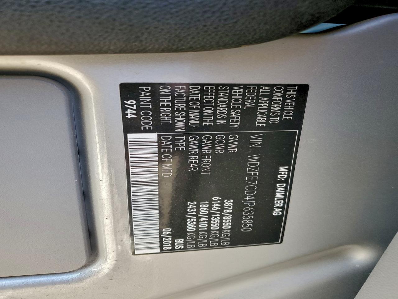 2018 MERCEDES-BENZ SPRINTER 2500 photo 13