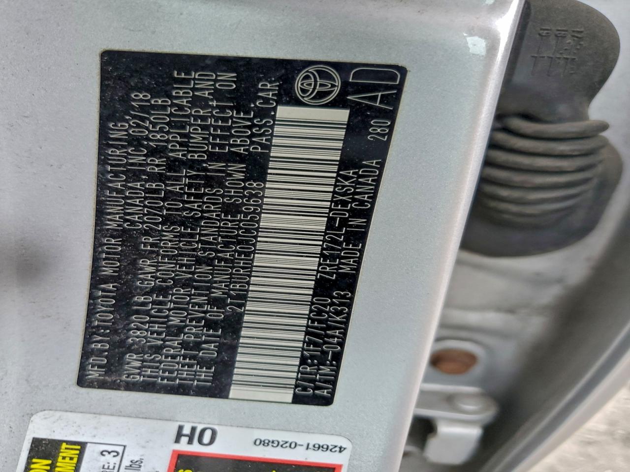 2018 TOYOTA COROLLA L photo 12
