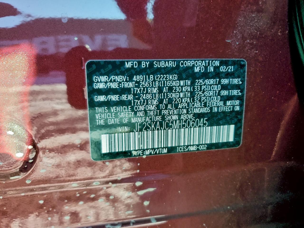 2021 SUBARU FORESTER PREMIUM photo 14