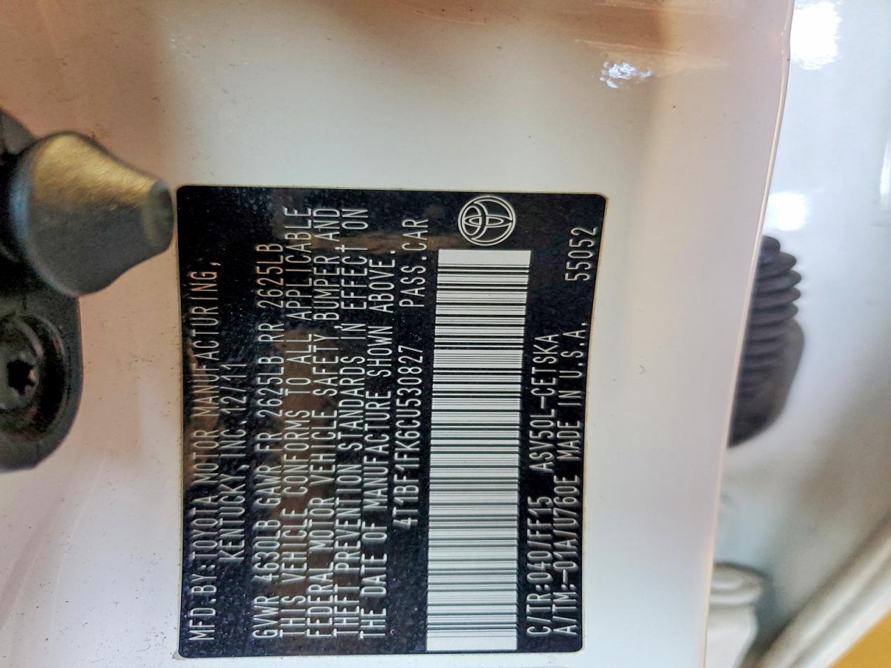 2012 TOYOTA CAMRY BASE photo 12