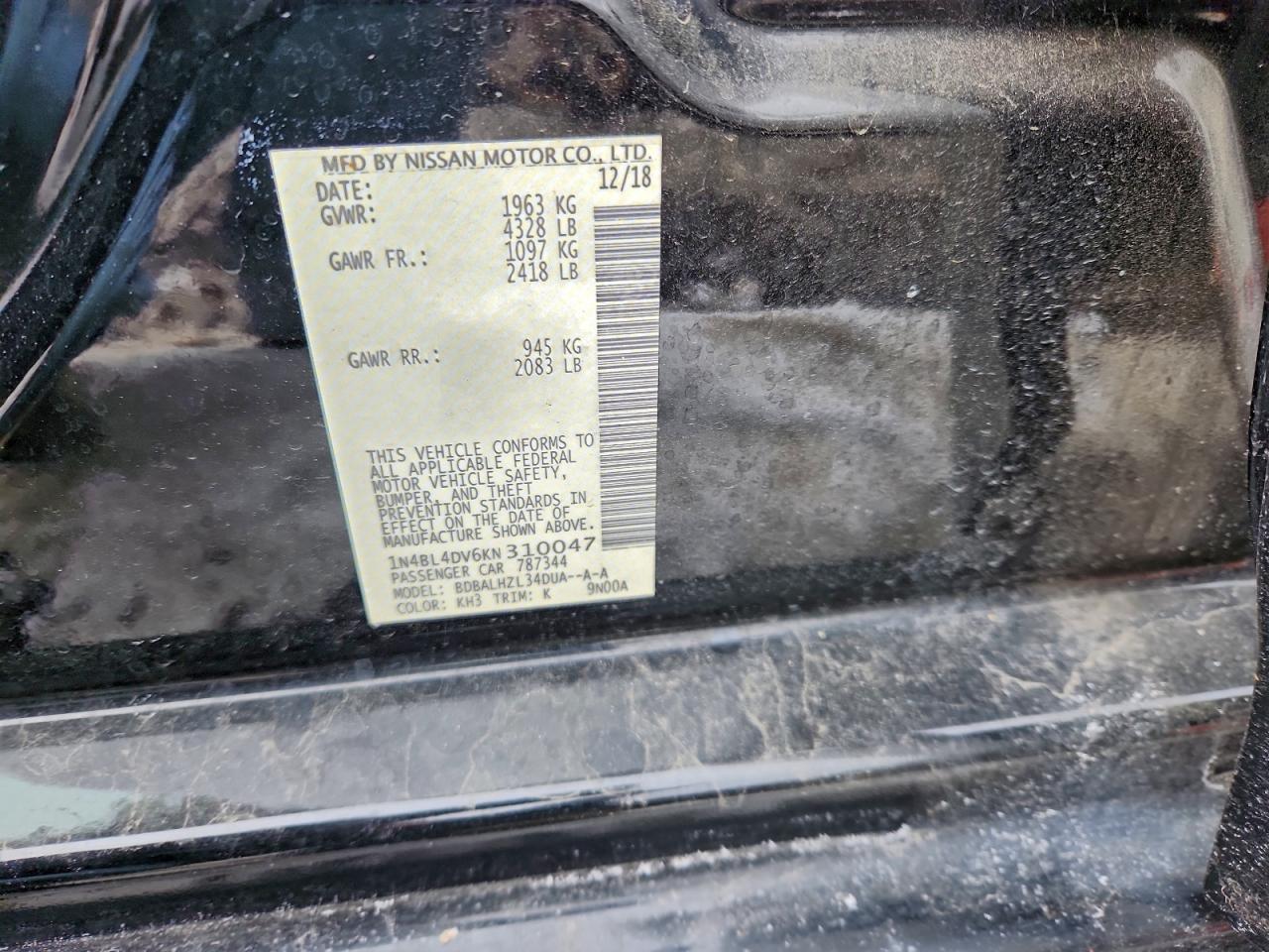 2019 NISSAN ALTIMA SV photo 34
