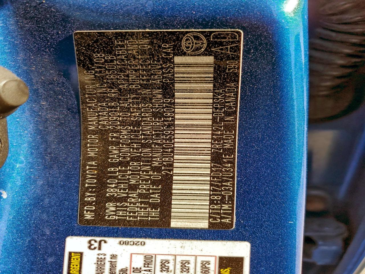 2009 TOYOTA COROLLA BASE photo 13