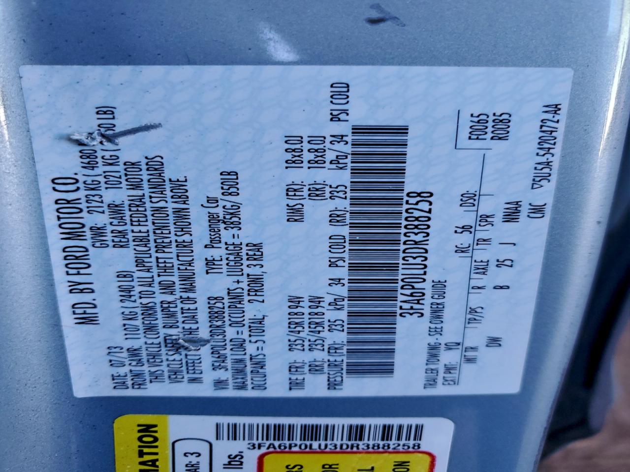 2013 FORD FUSION SE HYBRID photo 12