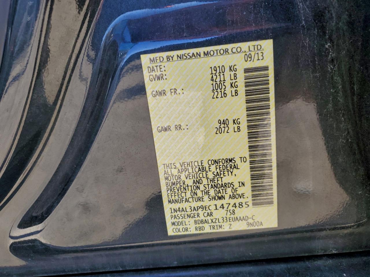2014 NISSAN ALTIMA 2.5 photo 12