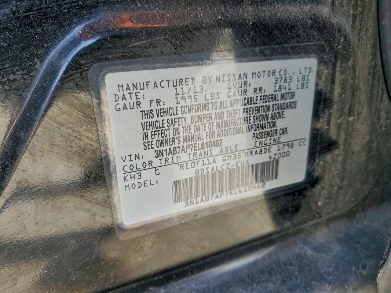 2014 NISSAN SENTRA S photo 13