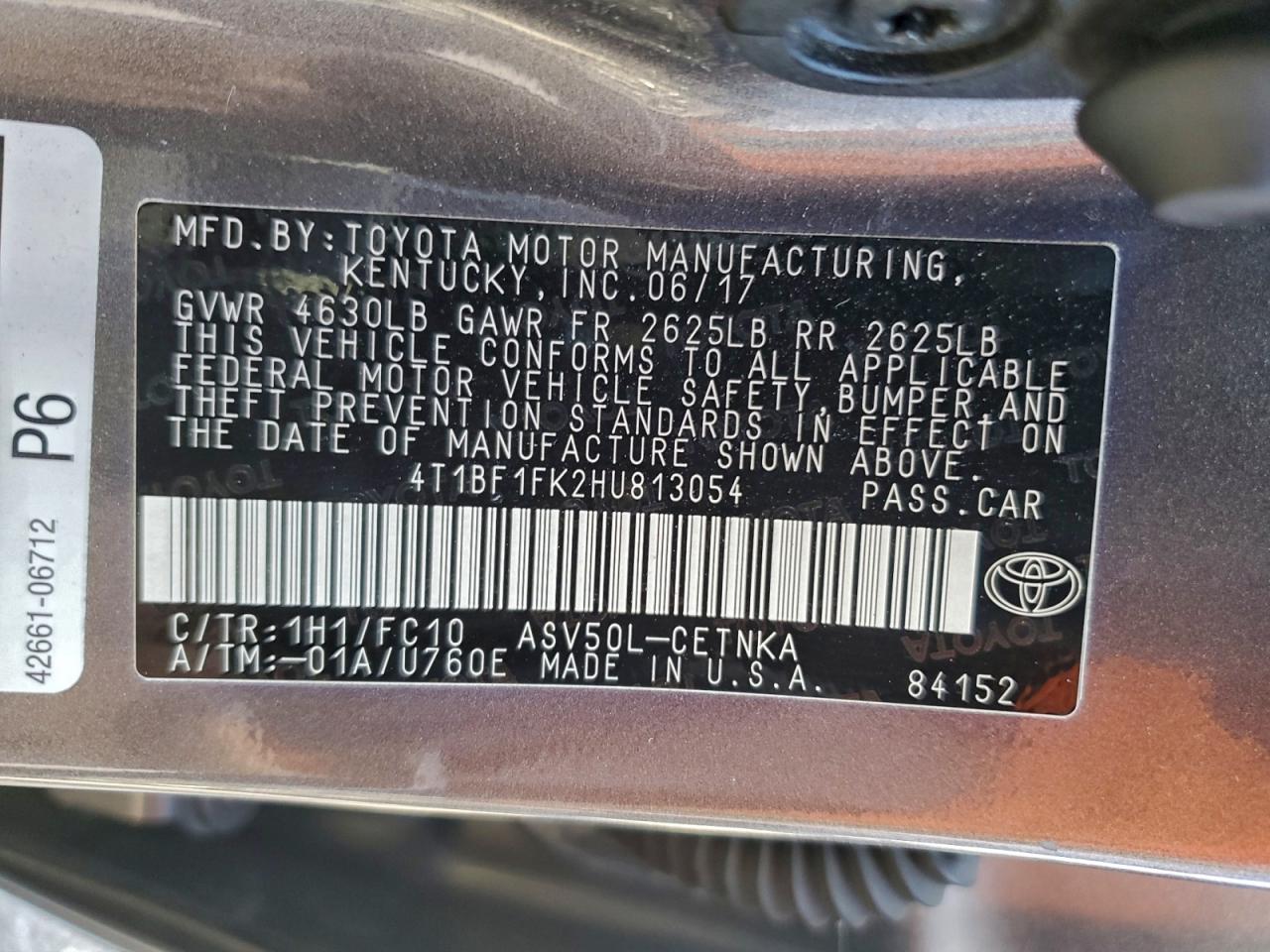 2017 TOYOTA CAMRY LE photo 12