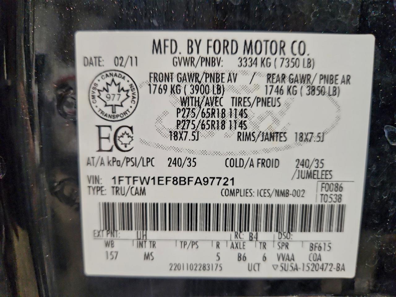 2011 FORD F150 SUPERCREW photo 12