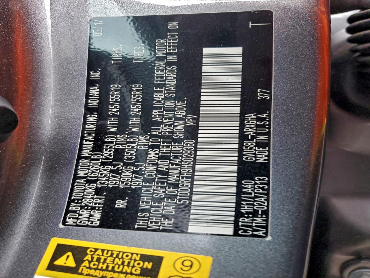 2017 TOYOTA HIGHLANDER HYBRID LIMITED PLATINUM photo 13