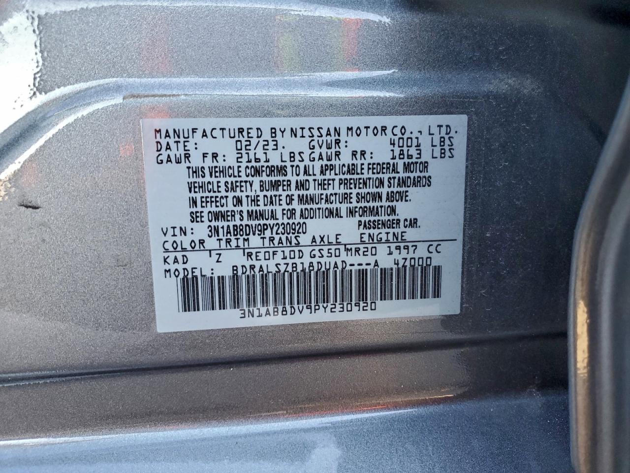 2023 NISSAN SENTRA SR photo 12