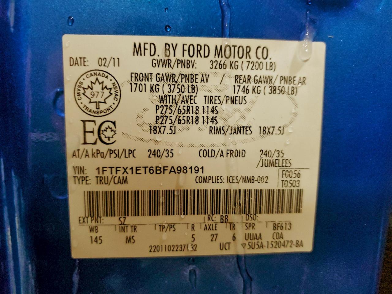 2011 FORD F150 SUPER CAB photo 12