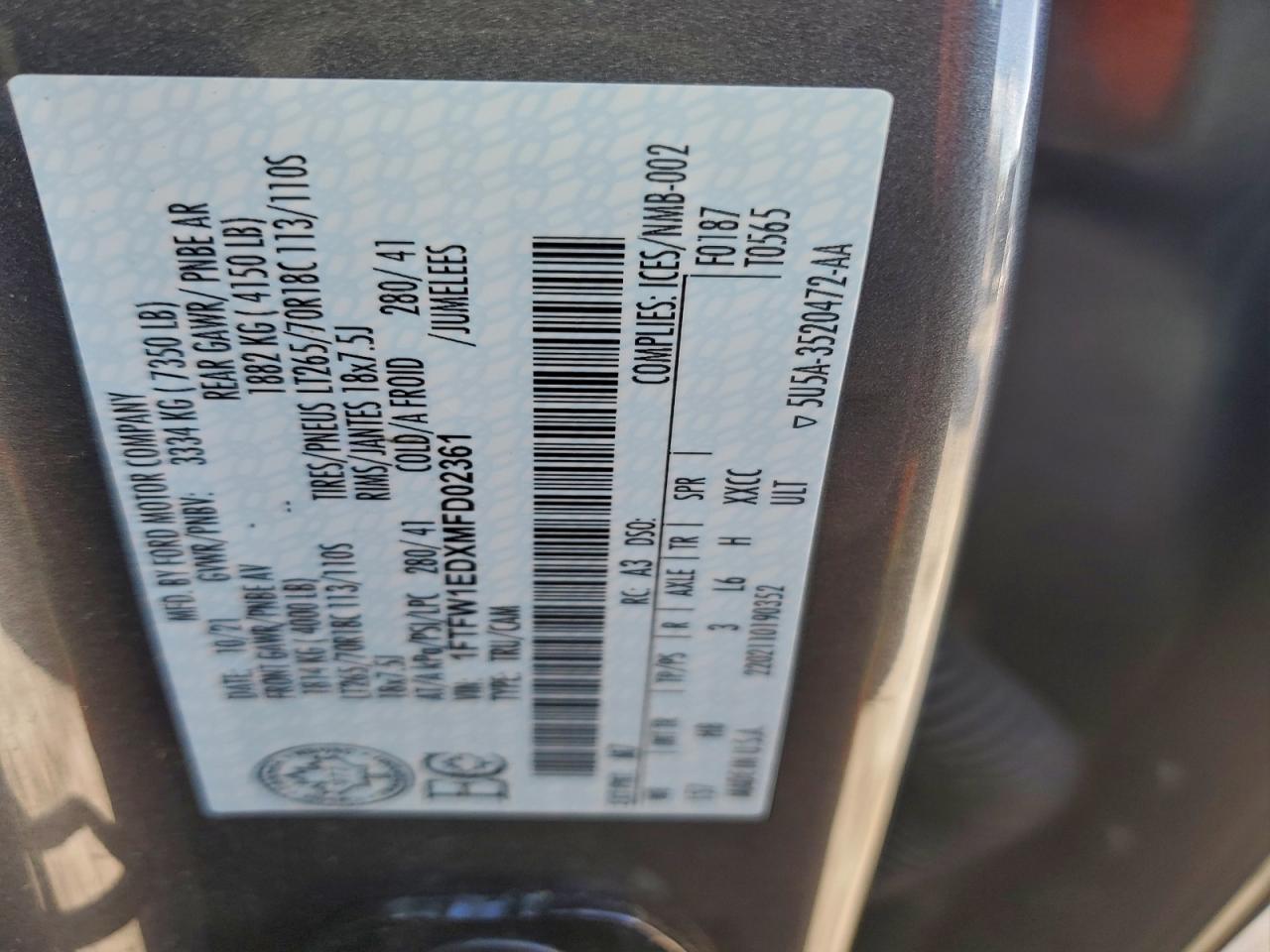2021 FORD F150 SUPERCREW photo 13