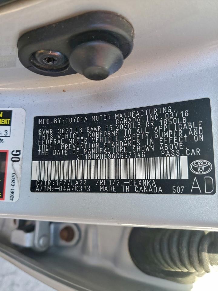2016 TOYOTA COROLLA L photo 13