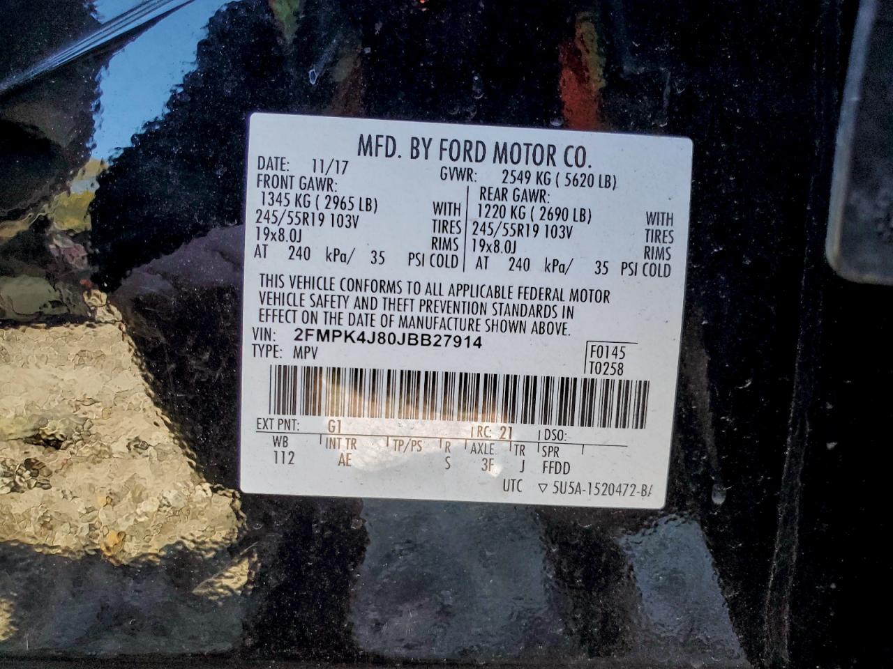 2018 FORD EDGE SEL photo 12