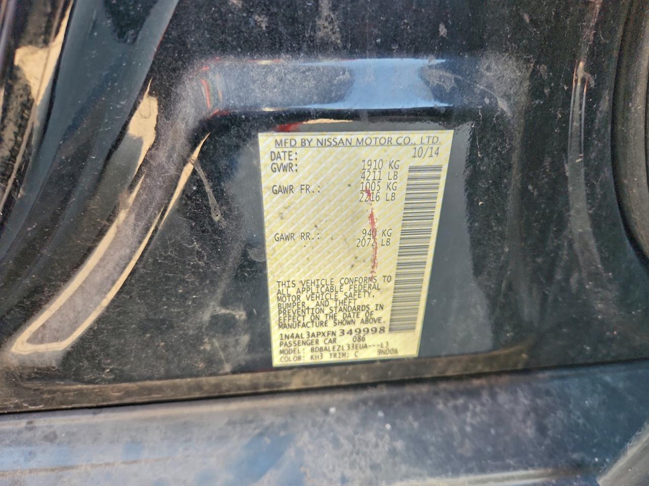 2015 NISSAN ALTIMA 2.5 photo 12