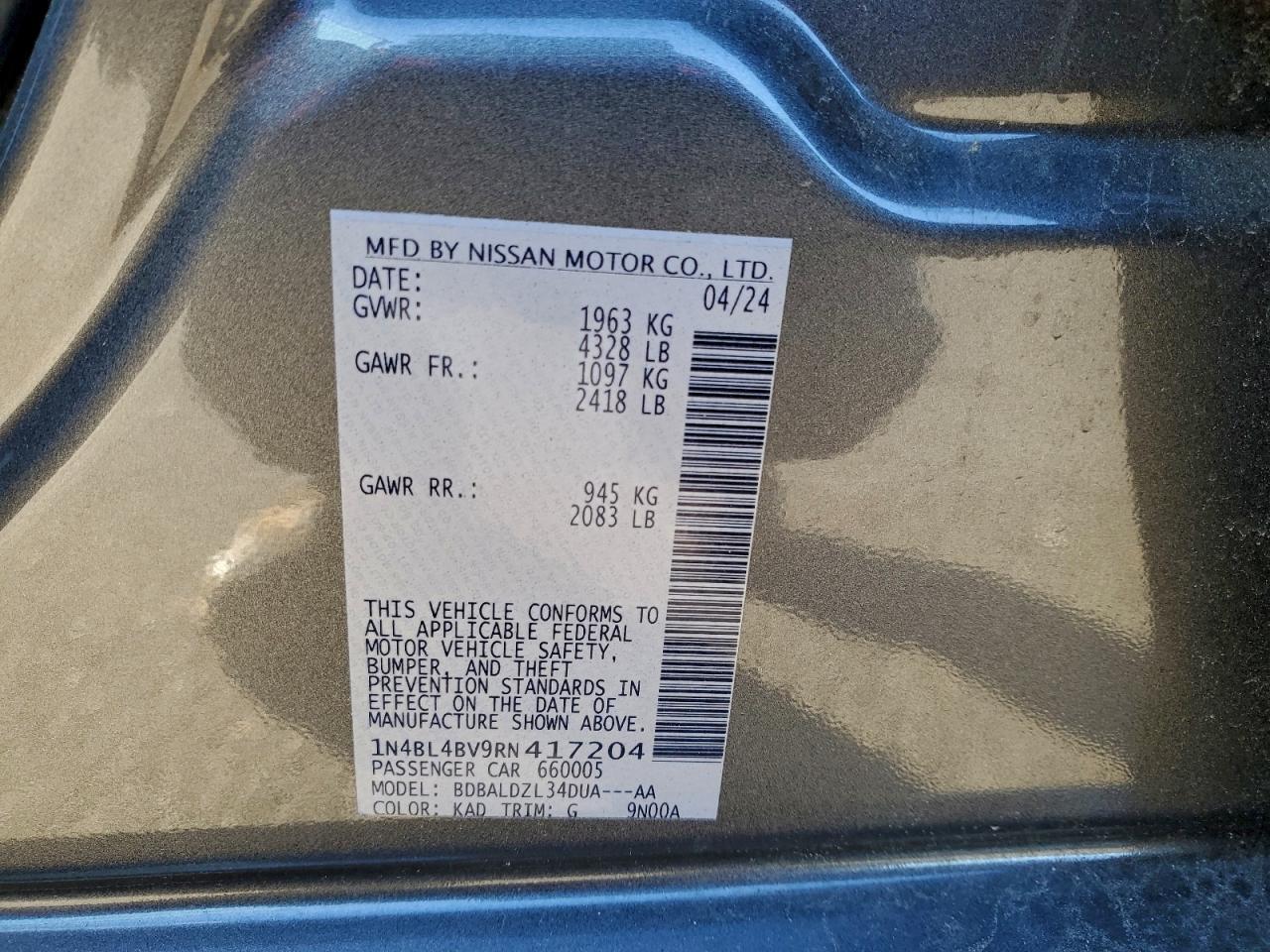 2024 NISSAN ALTIMA S photo 12