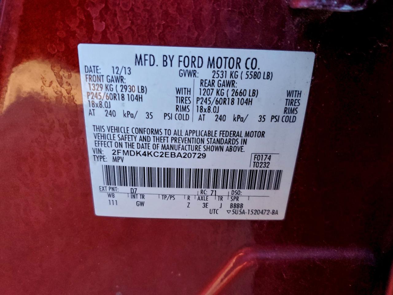 2014 FORD EDGE photo 13