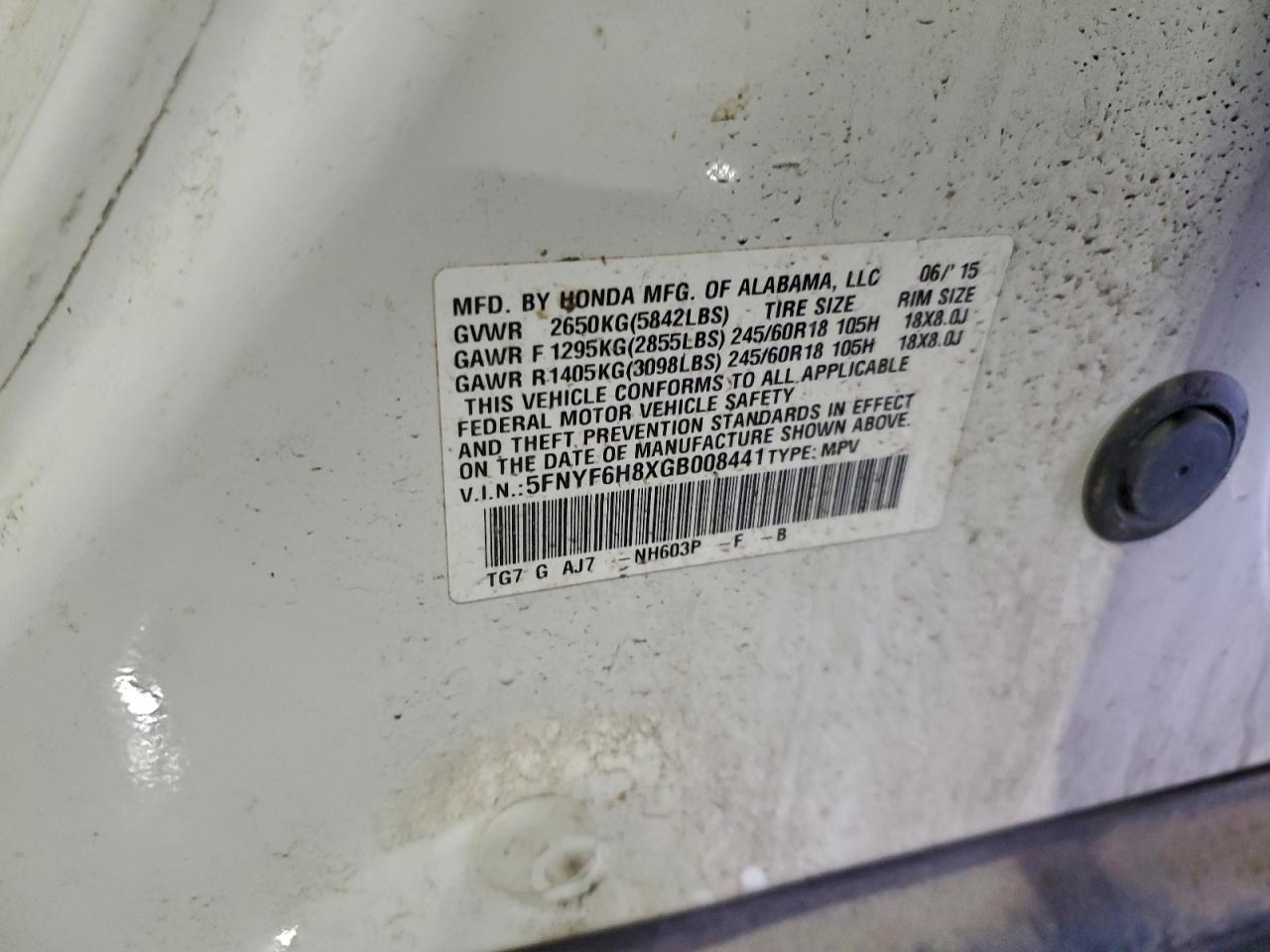 2016 HONDA PILOT EXL photo 14